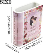 Ceramic Book Vase, Book Vase for Flowers, Book Flower Vases, Ceramic Book Shaped Vase, Unique Ceramic Vases for Home, Office, Bedroom, Living Room, Dining Table