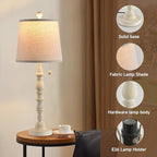 Lamps Set of 2 Modern Farmhouse Table Lamp Bedside Reading Lamps Living Room End Tables Set Lamps for Night Stands Bedroom Night Lamp,High 26.25 Inch, (White (Single Pack), High 27 inches)