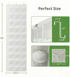 Unjumbly Baseball Hat Rack, 24 Pocket Over-The-Door Hat Organizer with Clear Deep Pockets to Display Baseball Caps Collection, Complete with 3 Over Door Hooks (White, 30 Pockets)