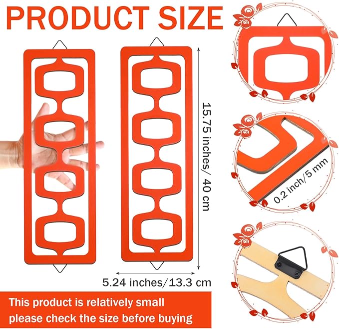 CroBlissful 2 Pcs Mid Century Modern Wall Art Wood Mid Century Elegance Decor Accents Abstract Wall Sculpture Geometric Panels for Interior Panel Art for Home Living Room(Orange)