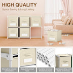 Geelin 6 Cube Storage Organizer with Fabric Bins and Labels 11 Inch, Fabric Collapsible Cubby Clothes Storage Drawer Dresser for Bedroom Living Room Office Organization