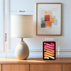 Dawnwake 18.5" Table Lamps Set of 2 for Living Room Bedroom, Bedside Lamps for Night Stands, Desk Nightstand Lamp Dimmable, Modern Linen Cream Ceramic Lamps
