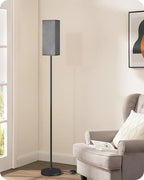 Floor Lamp, Pole Lamp with Foot Switch, Modern Standing Lamp Lampshade, Minimalist Freestanding Lamp (Bulb Not Included), for Living Room, Bedroom Office ETL Listed, Black and Gray H07LD05