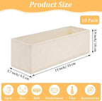10 Pcs Mini Foldable Clothes Drawer Organizer, Fabric Drawer Organizer for Nursery, Small Drawers Fabric Organizers for Clothing, Sock Underwear Bra Belt Tie Scarves Drawers, Light Beige