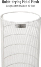 Mind Reader Umbrella Stand, Walking Cane Rack, Wraping Paper Holder, Entryway, Metal Mesh, 5.5" L x 5.5" W x 15.75" H, White