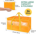 BALEINE 2-Pack Oversized Moving Bags with Reinforced Handles, Heavy-Duty Storage Tote for Clothes, Moving Supplies (Light Yellow, 2-Pack)