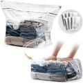 Cube Vacuum Storage Bags, 6 Pack Medium Size (25x19x11 inch), Vacuum Seal Bags for Clothing, Compression Packing for Clothes, Blankets, Baby Clothes, No Pump Needed