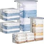 6 Pack Vacuum Storage Bags, Cube Combo (3 Jumbo+3 Medium), Vacuum Seal Bags for Clothing, Bedding, Blanket, Space Saving Closet Organization