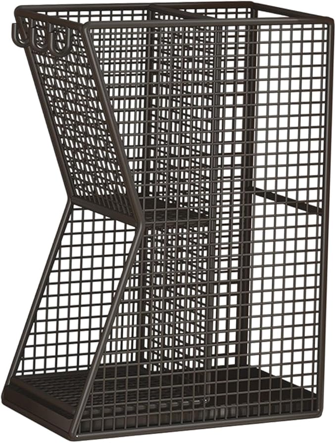 Umbrella Stand Rack Umbrella Holder Bin Large Capacity with Drip Tray Metal Storage Container Umbrella Stand Holder for Hotel, Black