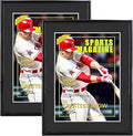 2 Packs Sports Magazine Frame Fits Measuring 8.5 x 11.25 Inch Magazine Display Frame with Black Core Matting and Installed Hangers for Wall Hanging