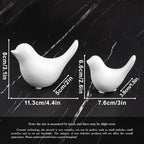 Notakia Small White Birds Statues Home Decor Modern Style Decorative Ornaments for Living Room Decor, Bedroom, Office Desktop, Cabinets (2Pcs White Birds)