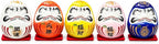 LOGOFUN 5PCS Small Daruma Figurine Japanese Daruma Doll Set Ceramic Good Luck Daruma Statue for Indoor Home Car Desktop Decor - No Eyes 4.5CM