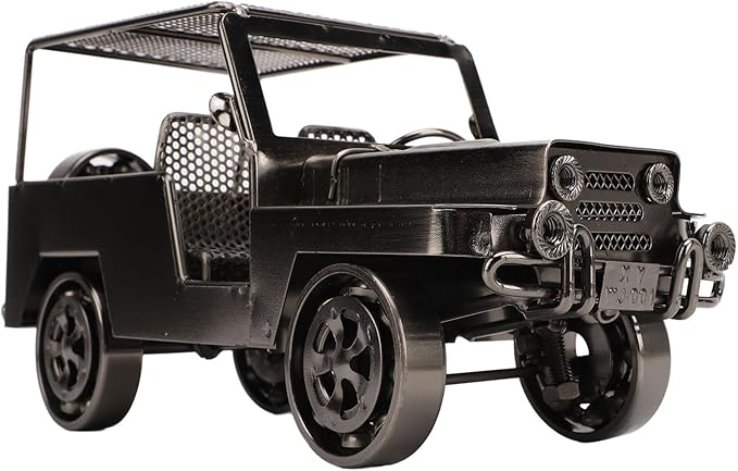Pilipane Metal Car Figurine Vintage Antique Handcrafted Iron Decorative Model Ornament for Home Entryway TV Cabinet Wine Cabinet Decor (Silver)