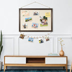DOLLAR BOSS Bulletin Board with Linen 36'' x 24'' Wood Framed Cork Boards for Walls, Photo Display Pin Board, Decorative Corkboard for Office Home School Dorm Decor with 10 Pushpins, Dark Walnut
