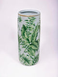 Tropical Leaf Porcelain Umbrella Stand, Green