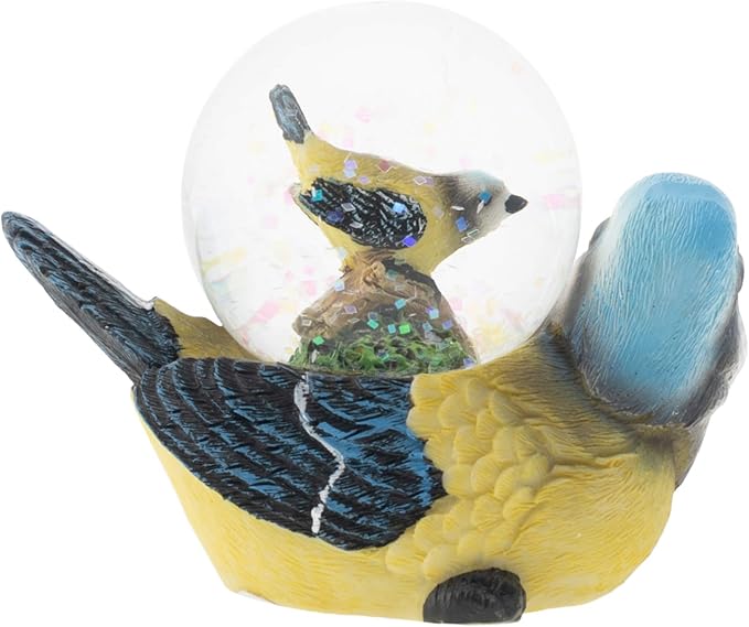 Elanze Designs White Headed Mommy and Baby Bird Magical Whimsical Tabletop Dresser Nightstand Figurine Miniature 45MM Sturdy Glitter Water Snow Globe Decoration