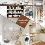 Hershii Tension Shelf Expandable Rod Closet System Heavy Duty Clothes Hanger Adjustable DIY Storage Organizer Freestanding Partitions Shoe Rack