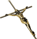 KUXBET Catholic Crucifix Wall Cross, 14 inch Metal Jesus Christ Cross, Handmade Hanging Wall Décor for Home, Religious Devout Give Faith Gift (14.0inch, Vintage)
