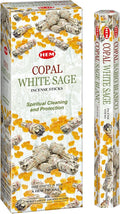 Hem Copal White Incense Sticks – Pack of 6 Boxes (120 Sticks Total, 9-Inch Long) | Natural Hand-Rolled Aroma for Meditation, Relaxation & Cleansing | Promotes Calm & Spiritual Upliftment