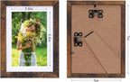 Lyeasw 4x6 Picture Frame 15 Pack, Rustic Brown Bulk Photo Frames 5 x 7 Matted to 4 x 6 Pictures, Display 4x6 with Mat or 5x7 without Mat, for Wall or Tabletop