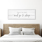 Give It to God and Go to Sleep Sign Framed Large 41''×15'' Above Bed Wall Decor for Bedroom Farmhouse Wall Decor Guest Room Decor Rustic Master Bedroom Wall Decoration Wood Wall Art (white frame)