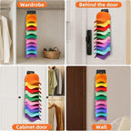 Spring-Loaded Hat Organizer for Baseball Caps (2 Pack) – Holds 20 Caps, Quick Insert & Smooth Release with Secure Hold, Wall Mount for Closet or Door with Adhesive & Screws