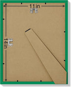 Vittanly 11x14 Picture Frames Set of 9, Shatter Resistant Plexiglass, Display 8x10 Pictures with Mat or 11x14 without Mat, Photo Frames for Wall or Tabletop, Engineered Wood, Green