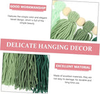 ORFOFE Hand-Woven Wooden Bead Cotton String Tassel Decor Wall Art Pendant Home Decor for Bedroom Apartment Wedding