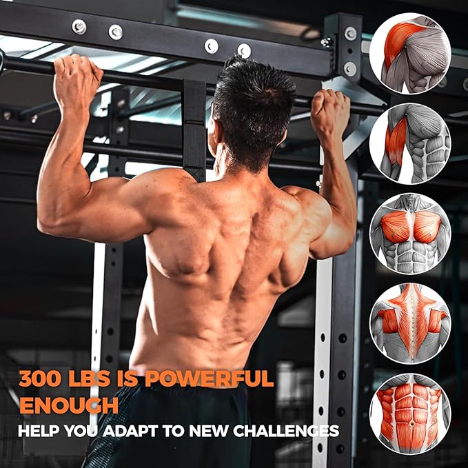 Innstar Pull Up Assistance Bands, Heavy Duty Resistance Band for Pull Up Bar, Adjustable Weight/Size with Fabric Feet/Knee Rest, 3 Bands for Pull Up Assist for Strength Training