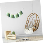 ORFOFE Hand-Woven Wooden Bead Cotton String Tassel Decor Wall Art Pendant Home Decor for Bedroom Apartment Wedding