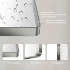 LOAAO 60X28 Inch Brushed Nickel Bathroom Mirror, Rounded Rectangle Silver Metal Frame Mirror, Brushed Nickel, Anti-Rust, Shatter Proof, Hangs Horizontally or Vertically