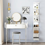 Fixwal Wall Decor 7 Tier Wall Shelf Unit Floating Shelves with LED Lights Lack Shelf for Home Organizer Display White