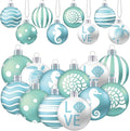 HyDren 40 Pcs Summer Ornaments for Tree 1.2 Inch Mini Beach Ocean Hanging Tree Decorations Seashells Seahorses Turtles Ornaments Balls for Holiday Party Favor Home Decorative Tropical Supplies