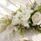 DULRLLY Artificial Peony Flower Swag, 30 in Wedding Arch Flowers, Faux Floral Swag for Lintel, Over The Door Decorative Swag, Rustic Artificial Floral Swag for Home Decor (2)