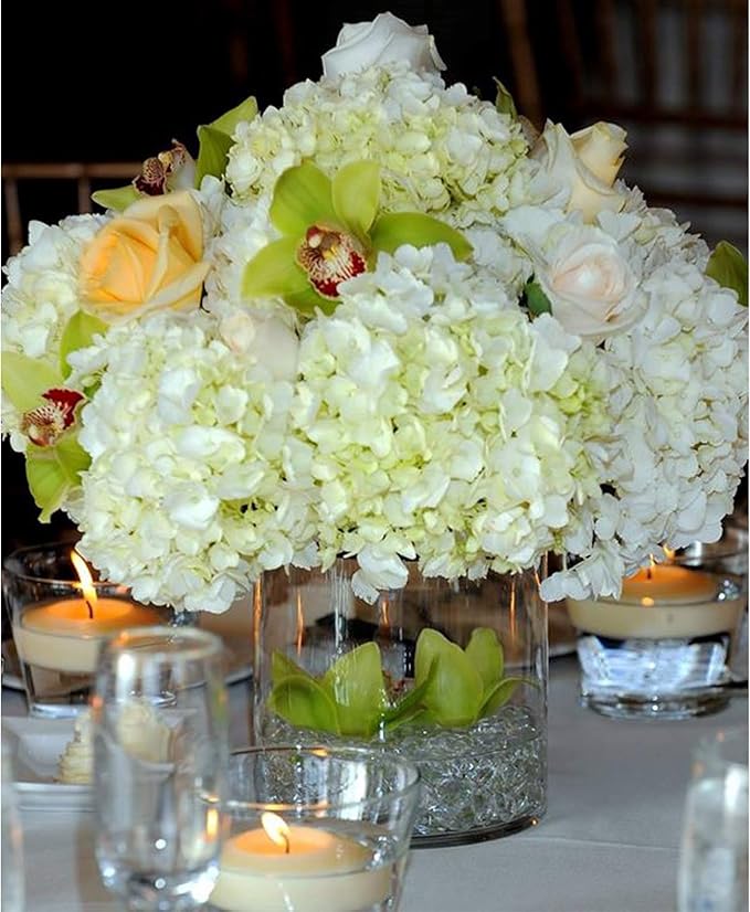 WGV Cylinder Vase Bulk, Diameter 5", Height 6", Clear Glass Floral Planter Container, Floating Candle Holder for Wedding Party Event Home Office Decor, 6 Pieces