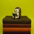 Little Readers – Cute Figurines for Bookshelves, Desks, Terrariums & Home Decor – Book-Loving Animal Statues - Hedgehog