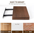 40 Inch Floating Shelves, Solid Wood Wall Shelves, 8 Inch Deep Floating Shelf – for Bathroom, Bedroom, Living Room, Kitchen, Home Decor & Storage, Heavy-Duty Wooden Shelf Wall-Mounted, Set of 2