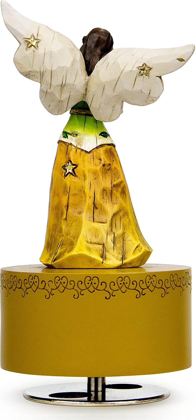 Music Box, Guardian Angel Musical Box Figurine Holding Heart, Sculpted Hand-Painted Music Boxes Figures Wind Up Angel Musical Boxes for Women Girls in Christmas Birthday Anniversary