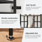 HOMISSUE Corner Shelf, 7 Tier Tall Narrow Bookshelf 82.6", Industrial Corner Bookcase with Storage for Home Office Living Room and Bedroom, Black