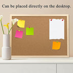 Cork Bulletin Board, 17.7X 13.3 Inches with Oak Wood Finish Frame, Wall Mounted for Office Home and School(Pins, Eye Bolts, gaskets, Screws)