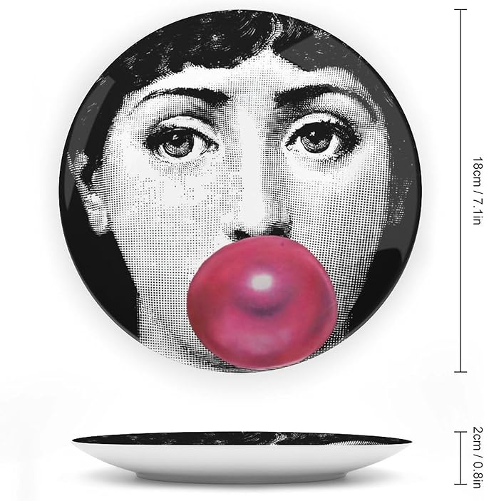 Lina Cavalieri Plate, Wall Decorative Plate, Mysterious Face Plate Wall Hanging Decoration,Including Bracket And Special Spring HooK,style-12,7inch