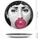 Lina Cavalieri Plate, Wall Decorative Plate, Mysterious Face Plate Wall Hanging Decoration,Including Bracket And Special Spring HooK,style-12,7inch