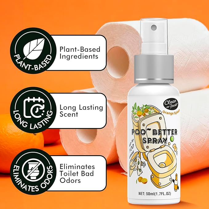 Clean-n-Fresh Toilet Spray, Variety 3 Pack -Lavender, Orange Splash, Peppermint, Bathroom & Toilet Odor Deodorizer, Travel Essentials, Up to 300 Uses, 5.1 Fl Oz