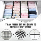 Blosssound 15 Pcs 5.12 Tall Drawer Divider Adjustable Drawer Organizer DIY Ultra Deep Storage Organizer Separator with Fixed Buckle for Underwear Socks Dormitory Office Kitchen Bedroom(Black)