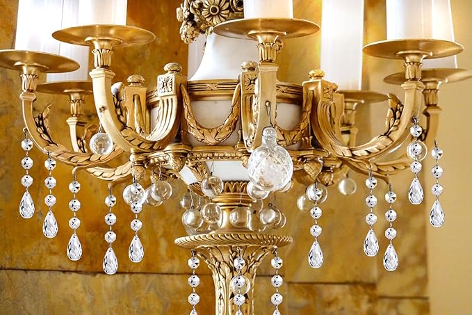 Christmas Ornaments Crystal Tree Decorations, 30Pcs Acrylic Clear Hanging Crystals for Centerpieces Teardrop Chandelier Garland Beads for Xmas Wedding Party Home Decor