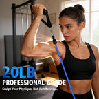 WHATAFIT Resistance Bands Set with Handles - Exercise Bands Home Gym Strength Training Equipment, Includes Door Anchor & Ankle Straps for Full Body Workout Bands, Physical Therapy - for Men and Women