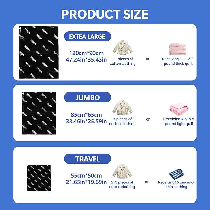 Travel Vacuum Storage Bags with Electric Pump, 15 Pack Vacuum Seal Bags for Clothing, Bedding, Pillow, Comforters, Blankets, Compression Bags Includes Portable Fast Pump for Home Organization Storage