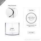 WGV Cylinder Vase, Width 10", Height 8", Clear Wide Large Diameter Flower Glassware, Floral Container, Planter Terrarium for Wedding Party Event, Home Accent Decor, 1 Piece