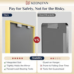 Keonjinn Gold Bathroom Mirror 48 x 30 Inch, Gold Trimmed Bathroom Wall Mirror, Large Brushed Metal Frame Mirrors for Over Sink, Modern Farmhouse Vanity Rectangle Mirrors(Horizontal/Vertical)