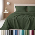 California Design Den California King Sheets Deep Pockets Set - Luxury 600 Thread Count 100% Cotton Sateen, California King Sheet Set, Hotel-Quality Bedding - Dark Olive Green